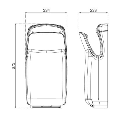 EcoStep 10007 - Rankų džiovintuvas R1.1 750/1000W/230V juodas