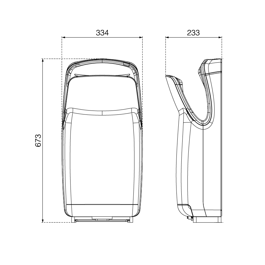 EcoStep 10007 - Rankų džiovintuvas R1.1 750/1000W/230V juodas