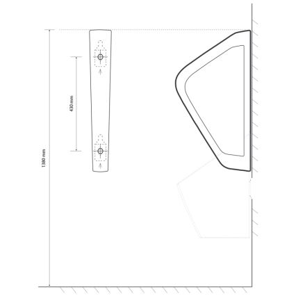 EcoStep 33001 - Pisuaro skiriamoji pertvara 57,5x36 cm keramika/balta