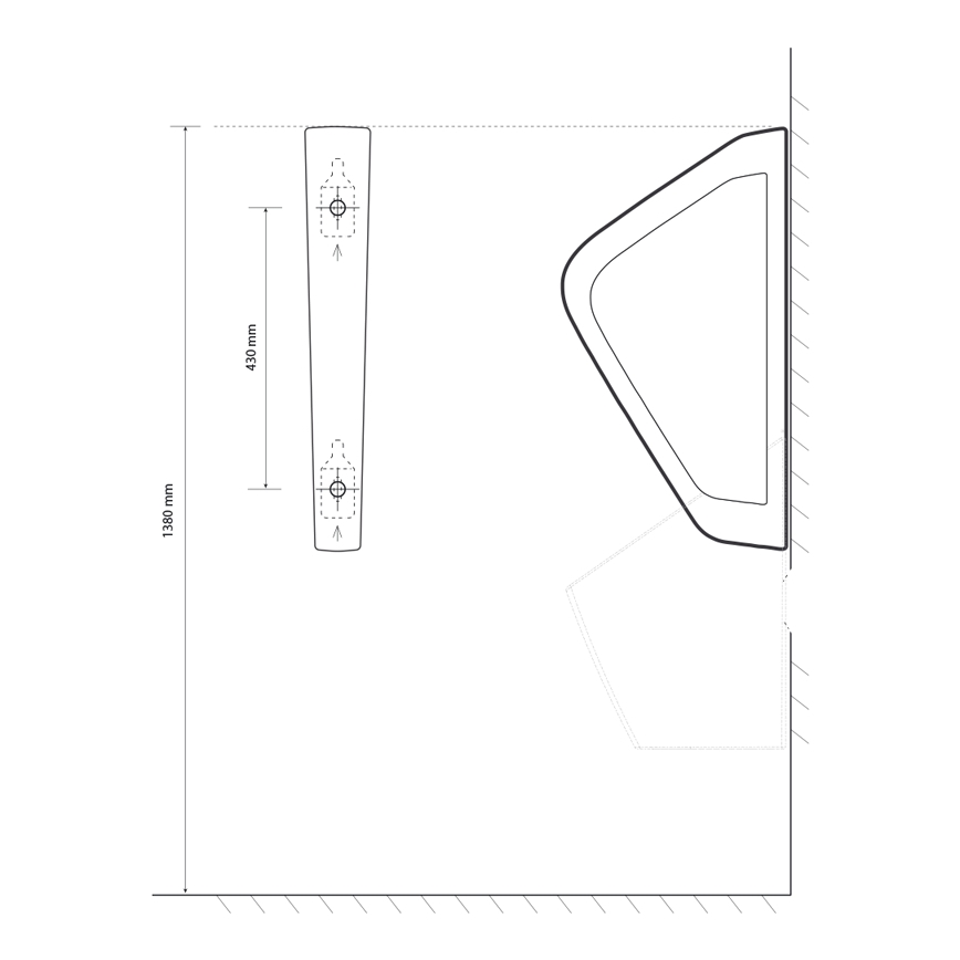 EcoStep 33001 - Pisuaro skiriamoji pertvara 57,5x36 cm keramika/balta