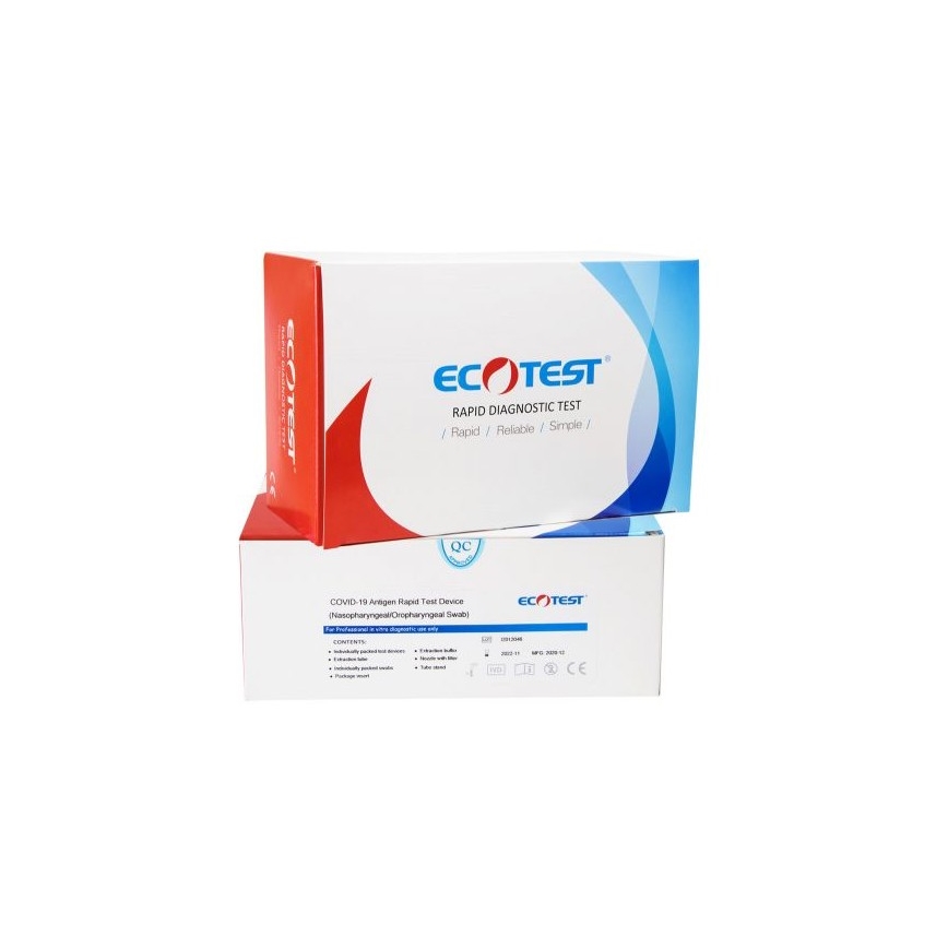 ECOTEST RAPID - Antigeno greitasis testas COVID-19, pakuotėje 20vnt
