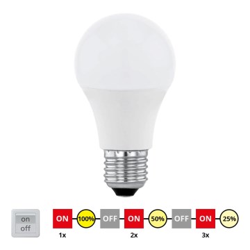 EGLO 11562 - LED Cikliškai pritemdoma elektros lemputė E27/10W/230V - STEPDIMMING neutral