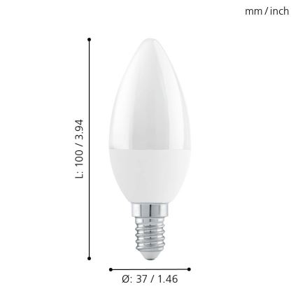 EGLO - Pritemdoma LED lemputė E14/6W/230V - STEPDIMMING šilta balta