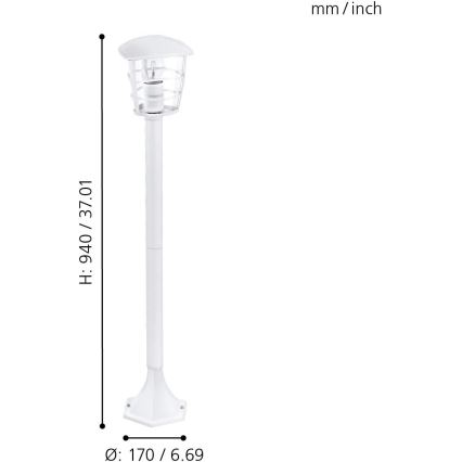 Eglo 18799 - LED lauko šviestuvas ALORIA 1xE27/8,5W/230V IP44 baltas