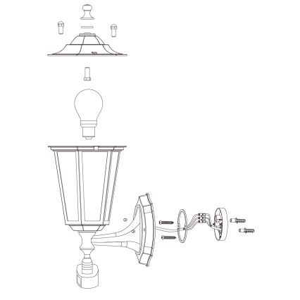 EGLO - Lauko šviestuvas su jutikliu 1xE27/60W/230V