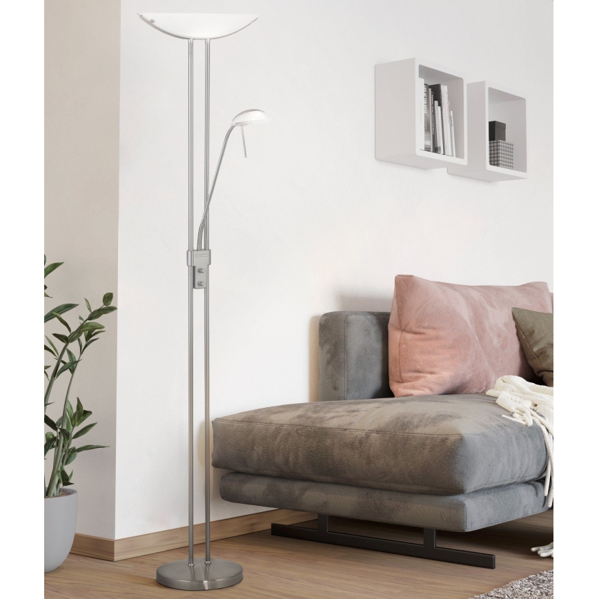Eglo 25869 - Pritemdomas toršeras BAYA 1xR7s/230W/230V + 1xG9/33W matinis chromas