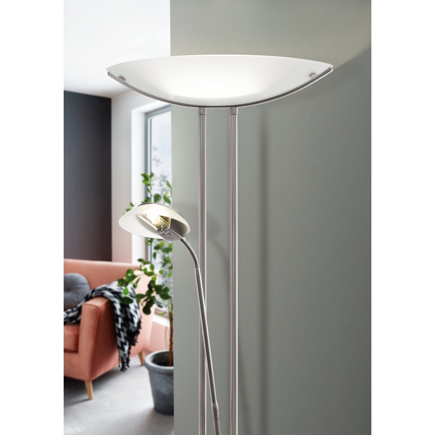 Eglo 25869 - Pritemdomas toršeras BAYA 1xR7s/230W/230V + 1xG9/33W matinis chromas
