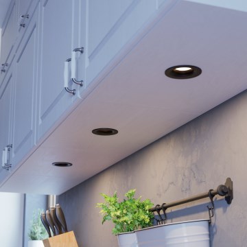 Eglo - 3 vnt. komplektas: dimeriuojami įleidžiami LED šviestuvai, LED/4,8 W/230 V, skersmuo 8,8 cm, juodi