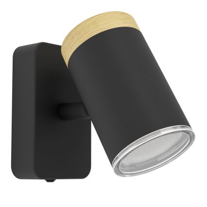 Eglo - Vonios sieninis taškinis šviestuvas 1xGU10/3W/230V IP44 juoda/kreminė