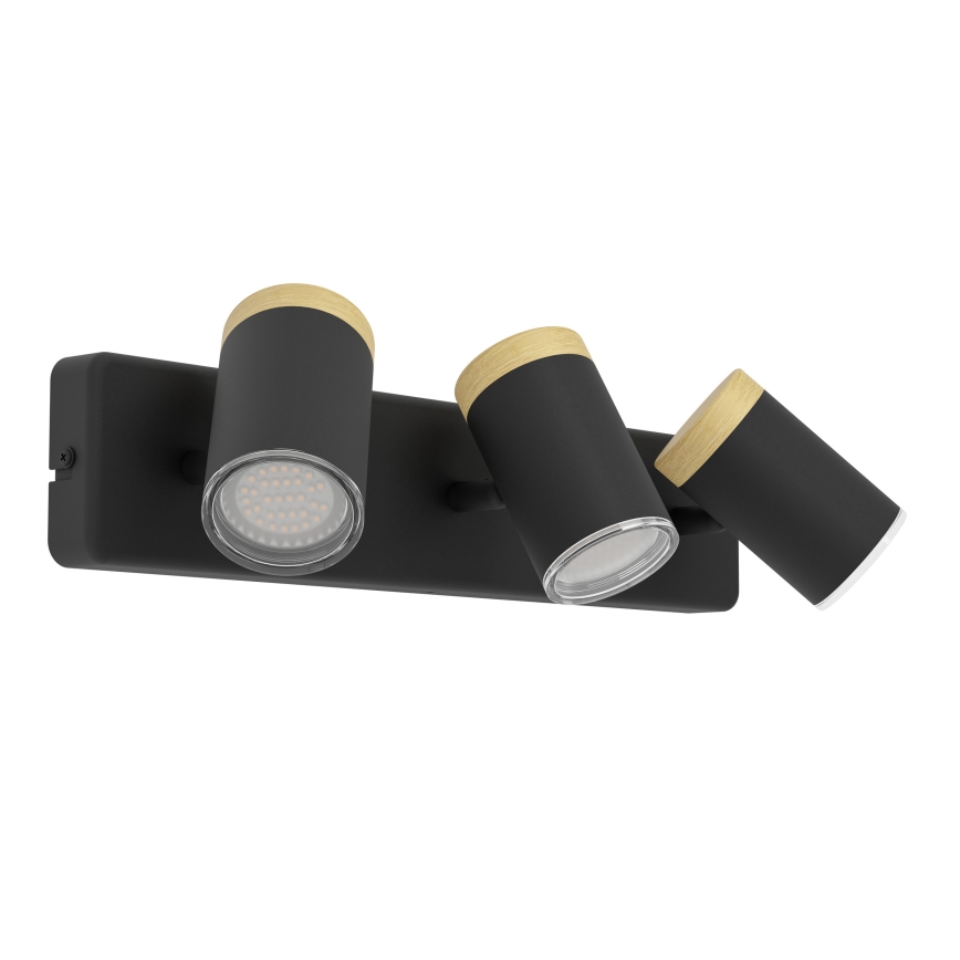 Eglo - Vonios kambario taškinis šviestuvas 3xGU10/3W/230V IP44 juoda/smėlinė