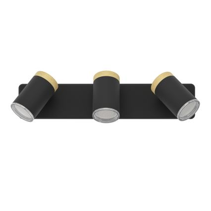 Eglo - Vonios kambario taškinis šviestuvas 3xGU10/3W/230V IP44 juoda/smėlinė