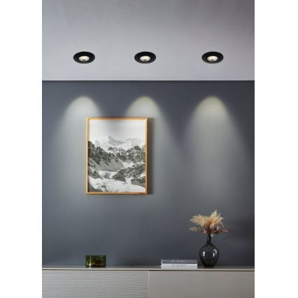 Eglo - 7 vnt. LED įleidžiamų šviestuvų komplektas, LED/4,9W/230V, 2700/4000/6500K, skersmuo 9 cm, juodos spalvos