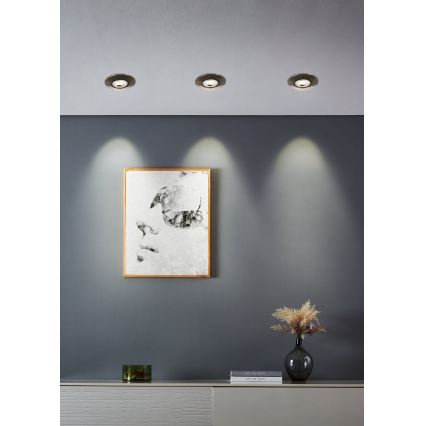 Eglo - rinkinys 5 vnt. įleidžiamų LED šviestuvų, 4,9 W, 230 V, 2700/4000/6500 K, Ø 9 cm, matinis chromas