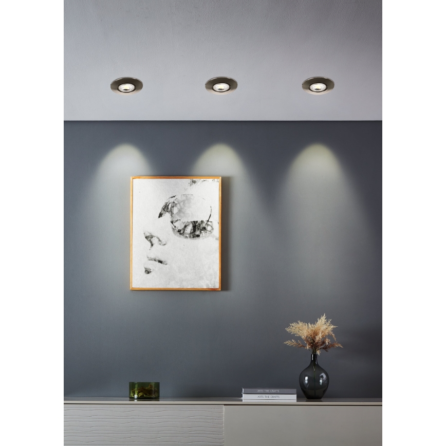 Eglo – 7 vnt. LED įleidžiamųjų šviestuvų komplektas, LED/4,9W/230V, 2700/4000/6500K, Ø 9 cm, matinis chromas