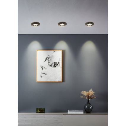 Eglo - Komplektas 10 vnt. įleidžiamųjų LED šviestuvų LED/4,9W/230V 2700/4000/6500K, skersmuo 9 cm, matinis chromas