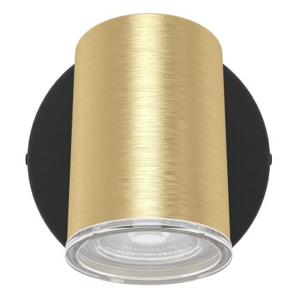 Eglo - Vonios sieninis taškinis šviestuvas 1xGU10/5W/230V IP44 juodas/auksinis