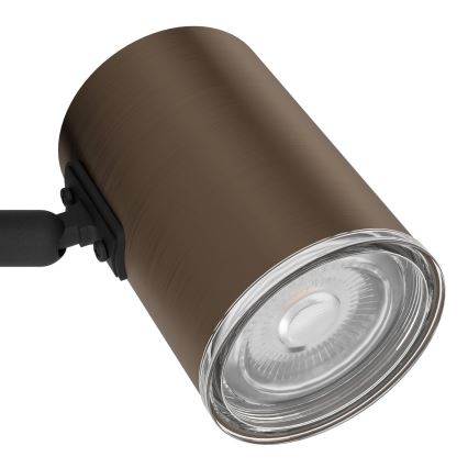 Eglo - Vonios kambario sieninis taškinis šviestuvas 1xGU10/5W/230V IP44 juoda/ruda