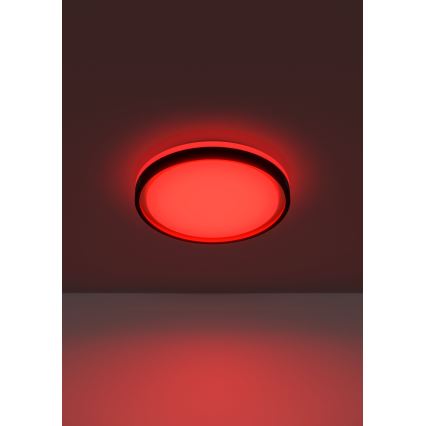 Eglo 300684 - Dimeriuojamas LED RGBW lubų šviestuvas MALERAMARA-Z LED/14W/230V 2700-6500K skersmuo 35,7 cm juoda/auksinė + nuotolinis valdymas