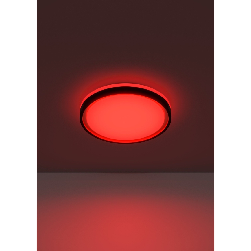 Eglo 300684 - Dimeriuojamas LED RGBW lubų šviestuvas MALERAMARA-Z LED/14W/230V 2700-6500K skersmuo 35,7 cm juoda/auksinė + nuotolinis valdymas