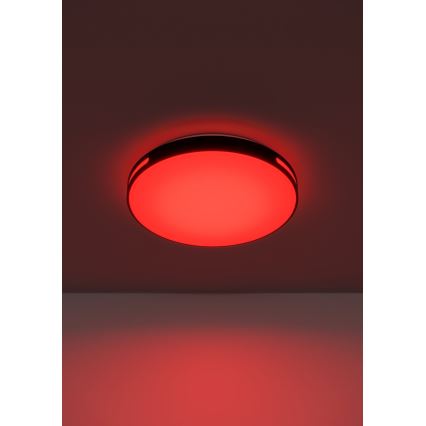 Eglo 300687 - LED RGBW su reguliuojamu ryškumu lubinis šviestuvas MONTEGRANARO-Z LED/18,5W/230V 2700-6500K skersmuo 39,4 cm juodas + nuotolinio valdymo pultas