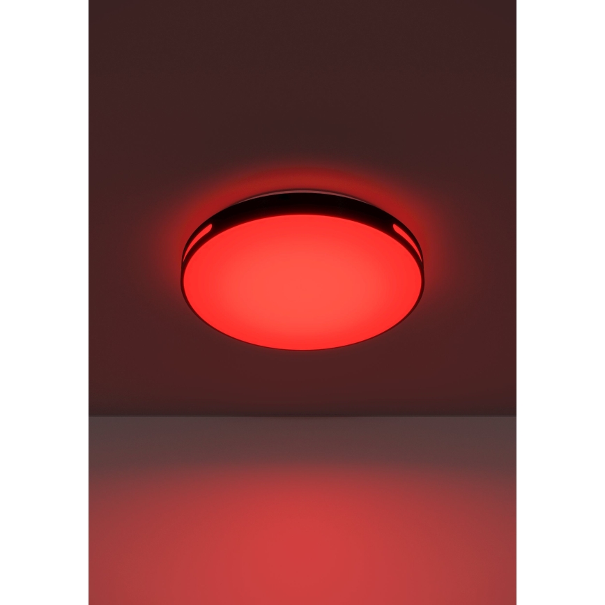 Eglo 300687 - LED RGBW su reguliuojamu ryškumu lubinis šviestuvas MONTEGRANARO-Z LED/18,5W/230V 2700-6500K skersmuo 39,4 cm juodas + nuotolinio valdymo pultas