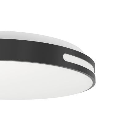 Eglo 300687 - LED RGBW su reguliuojamu ryškumu lubinis šviestuvas MONTEGRANARO-Z LED/18,5W/230V 2700-6500K skersmuo 39,4 cm juodas + nuotolinio valdymo pultas