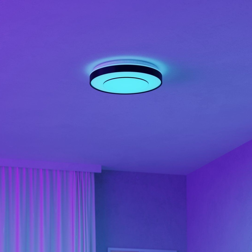 Eglo 300688 - LED RGBW dimeriuojamas lubinis šviestuvas MONTERIGGIONI-Z LED/18,5W/230V 2700-6500K Ø 38,4 cm juodas + su nuotolinio valdymo pulteliu