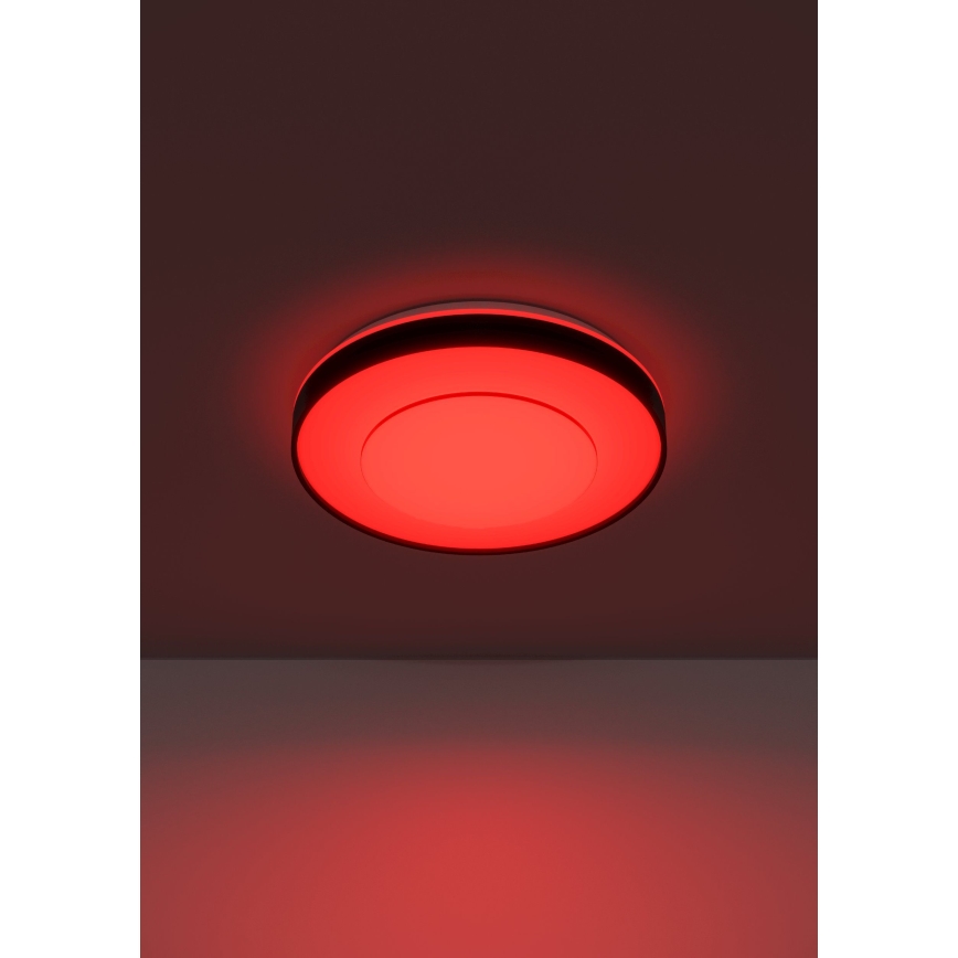 Eglo 300688 - LED RGBW dimeriuojamas lubinis šviestuvas MONTERIGGIONI-Z LED/18,5W/230V 2700-6500K Ø 38,4 cm juodas + su nuotolinio valdymo pulteliu