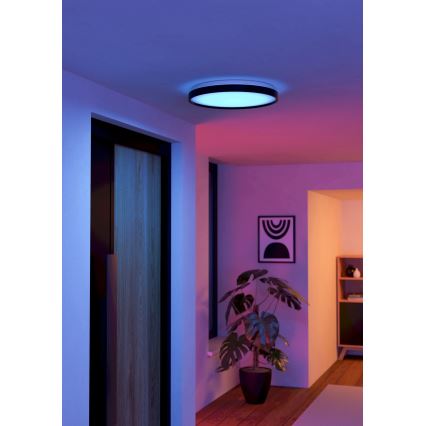 Eglo 300692 - LED RGBW dimeriuojamas lubų šviestuvas MOZONCILLO-Z LED/28,3W/230V 2700-6500K skersmuo 48,4 cm juodas + su nuotoliniu pultu