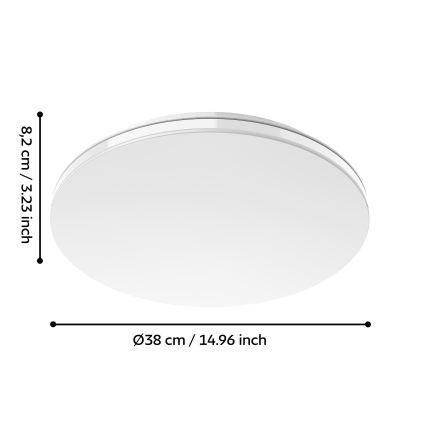Eglo 300833 - LED RGBW reguliuojamas lubinis šviestuvas MALTIGNANO-Z LED/18,5W/230V 2700-6500K Ø 38 cm su nuotoliniu pultu
