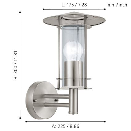 Eglo - Lauko šviestuvas 1xE27/60W/230V IP44