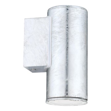Eglo 30908 - LED lauko sieninis šviestuvas RIGA 1xGU10/2,8W/230V IP44 sidabrinis