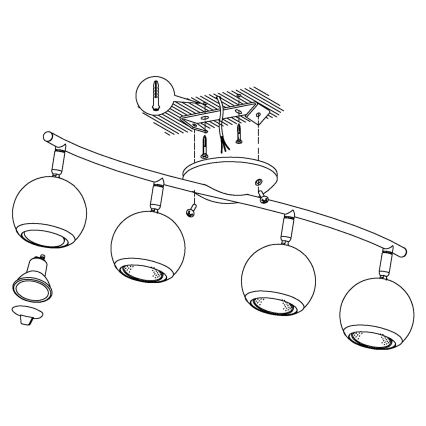 EGLO - Akcentinis LED šviestuvas 4xGU10/3W LED