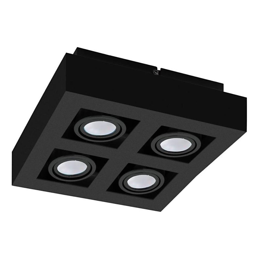 Eglo 31065 - LED taškinis šviestuvas MENDOZA 4xLED/4,7W/230V 3000K juodas