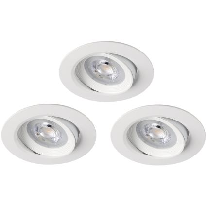 Eglo 31162 - Rinkinys 3x reguliuojamų įleidžiamų LED šviestuvų SARTIANO LED/3,5W/230V IP23, baltos