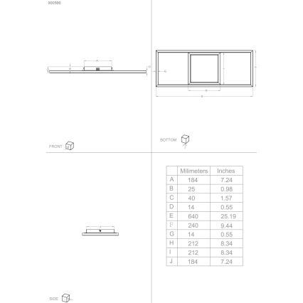 Eglo 31431 - LED RGBW Reguliuojamas lubinis šviestuvas CALAGRANO-Z LED/21W/230V 3000-6500K juoda