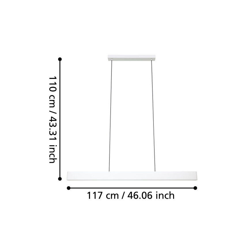 Eglo 31436 - LED RGBW Reguliuojamas pakabinamas sietynas ANDREAS-Z LED/38W/230V 2700-6500K balta
