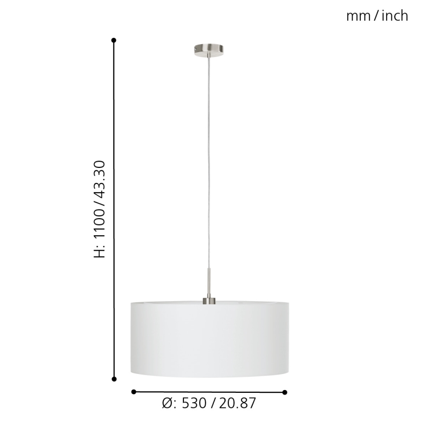 Eglo - Pakabinamas šviestuvas su laidu 1xE27/60W/230V