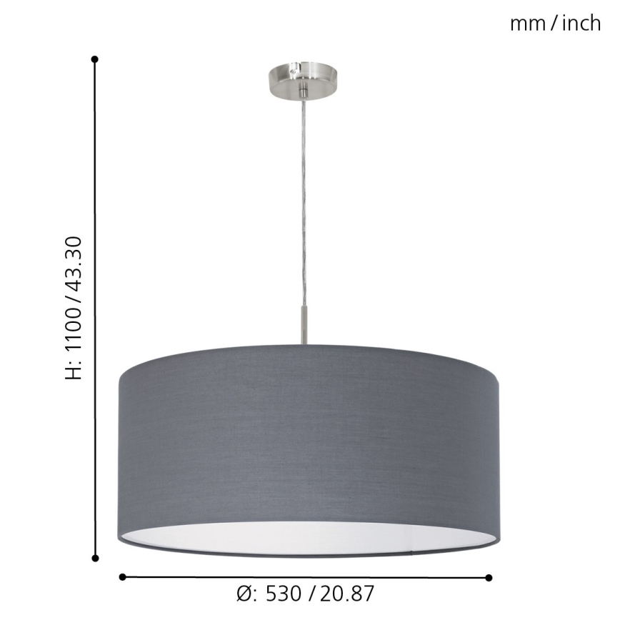 Eglo - Pakabinamas šviestuvas su laidu 1xE27/60W/230V