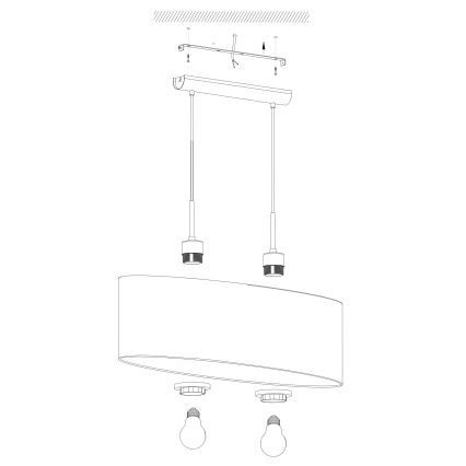 Eglo - Kabantis sietynas, ant laido 2xE27/60W/230V