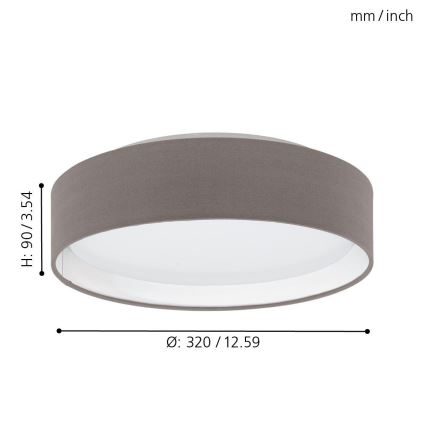 Eglo 31593 - LED lubų šviestuvas PASTERI LED/11W/230V