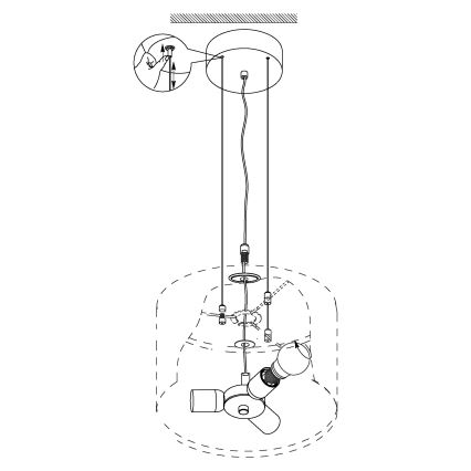 Eglo - Kabantis sietynas, ant laido 3xE27/60W/230V