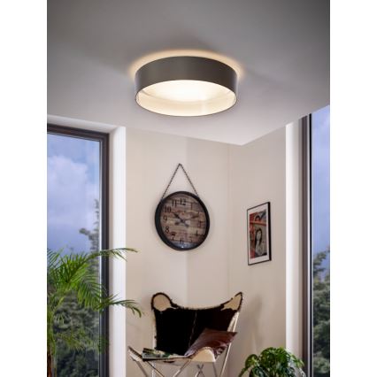 Eglo 31623 - LED lubinis šviestuvas MASERLO LED/16W/230V 3000K Ø 40,5 cm pilka/sidabrinė