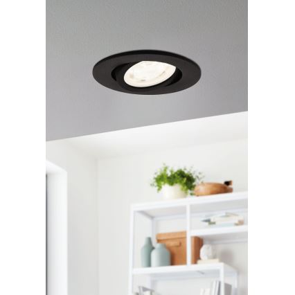 Eglo 31695 - LED RGBW Pritemdomas įleidžiamas lubinis šviestuvas SALICETO-Z LED/4,7W/230V 2700-6500K juoda