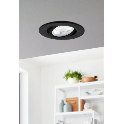 Eglo 31695 - LED RGBW Pritemdomas įleidžiamas lubinis šviestuvas SALICETO-Z LED/4,7W/230V 2700-6500K juoda