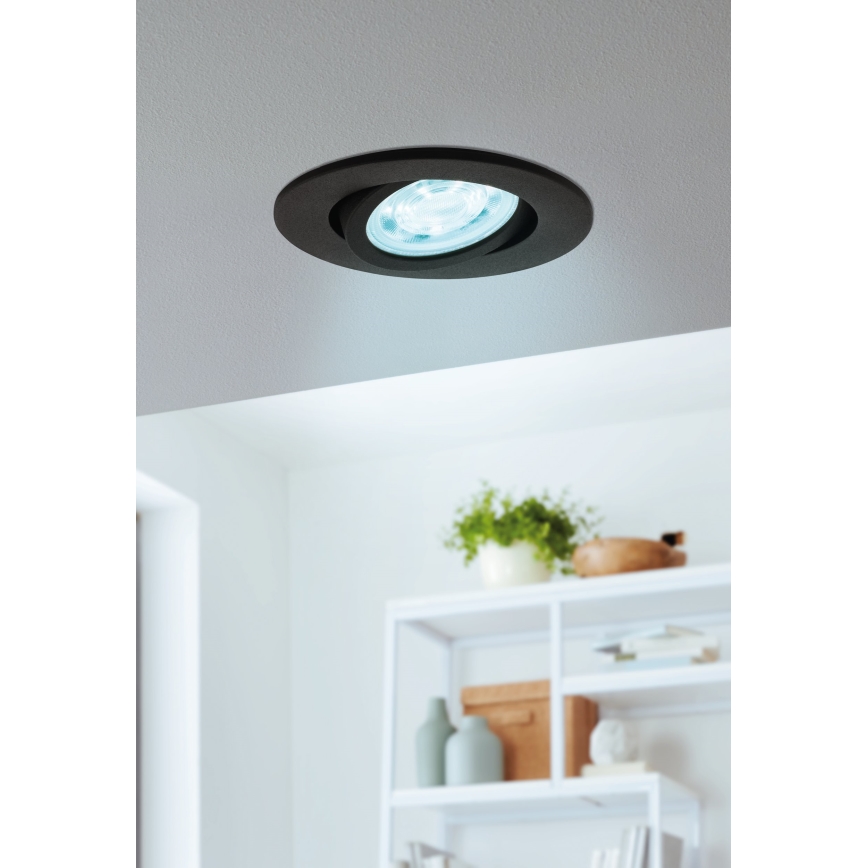 Eglo 31695 - LED RGBW Pritemdomas įleidžiamas lubinis šviestuvas SALICETO-Z LED/4,7W/230V 2700-6500K juoda