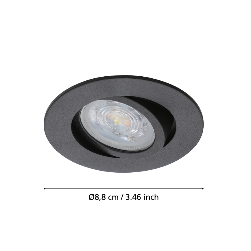 Eglo 31695 - LED RGBW Pritemdomas įleidžiamas lubinis šviestuvas SALICETO-Z LED/4,7W/230V 2700-6500K juoda