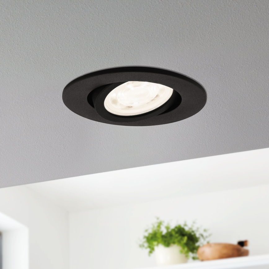 Eglo 31695 - LED RGBW Pritemdomas įleidžiamas lubinis šviestuvas SALICETO-Z LED/4,7W/230V 2700-6500K juoda