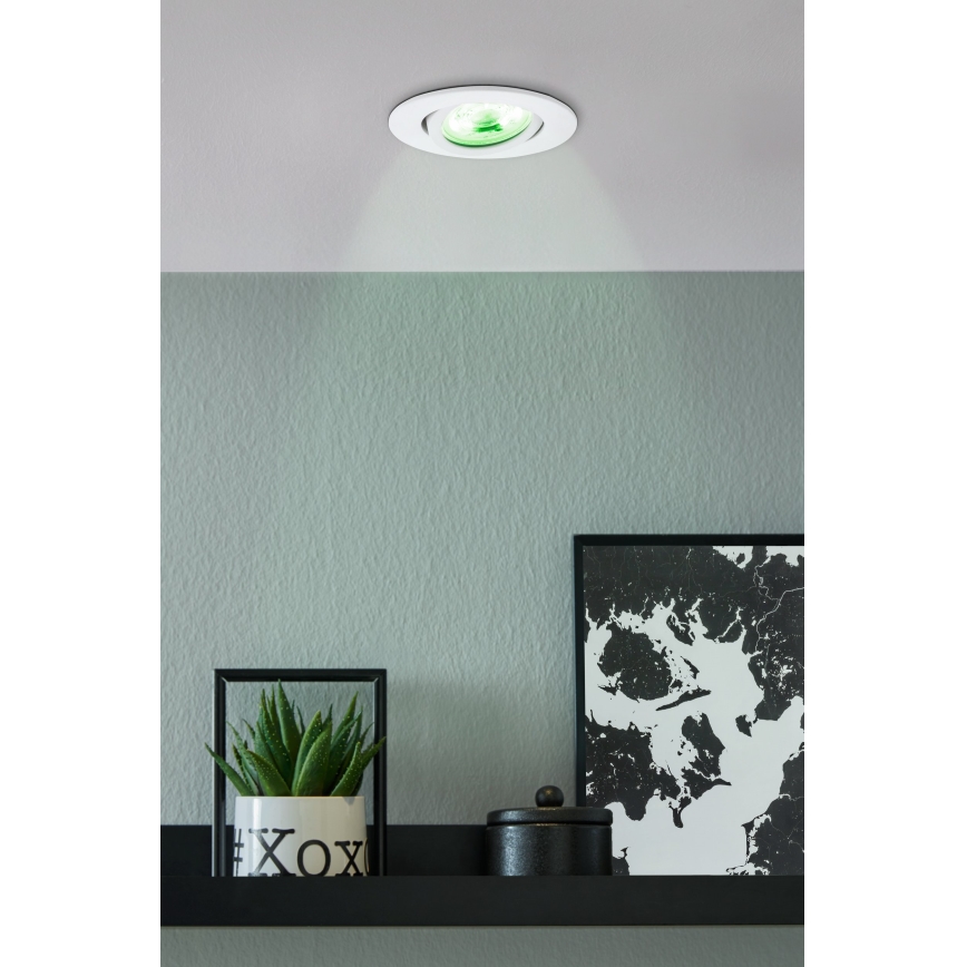Eglo 31696 - LED RGBW Pritemdomas įleidžiamas lubinis šviestuvas SALICETO-Z LED/4,7W/230V 2700-6500K balta