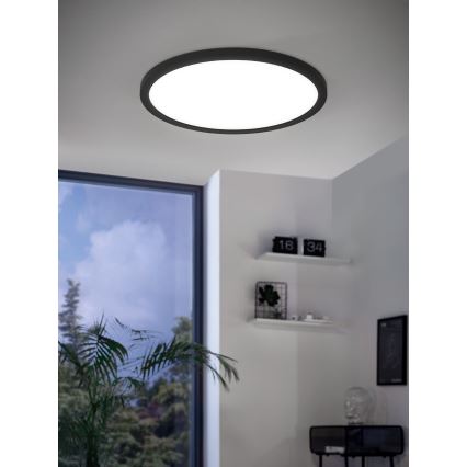 Eglo 31703 - LED RGBW dimeriuojamas lubinis šviestuvas ROVITO-Z LED/14,6W/230V 2700-6500K Ø 29,5 cm juoda